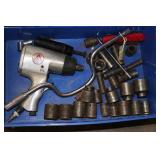 Pneumatic Impact Wrench with Assorted Sockets and Screwdriver Bit Set