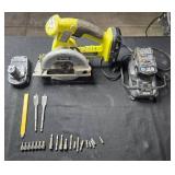 Ryobi 18V Circular Saw with Battery, Charger, Drill Bits and Accessories Ryobi 18V Circular Saw with Battery, Charger, Drill Bits and Accessories
