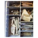 Assorted Hardware Set in Metal Organizer Box - Screws, Drill Bits, Fasteners Assorted Hardware Set in Metal Organizer Box - Screws, Drill Bits, Fasteners
