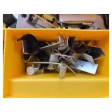 Assorted Hardware Organizer Box with Brackets, Screws, Clamps, and Fasteners Assorted Hardware Organizer Box with Brackets, Screws, Clamps, and Fasteners