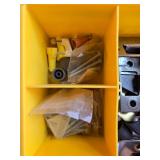 Assorted Hardware Organizer Box with Brackets, Screws, Clamps, and Fasteners Assorted Hardware Organizer Box with Brackets, Screws, Clamps, and Fasteners