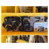Assorted Hardware Organizer Box with Brackets, Screws, Clamps, and Fasteners Assorted Hardware Organizer Box with Brackets, Screws, Clamps, and Fasteners
