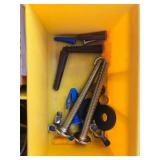 Assorted Hardware Organizer Box with Brackets, Screws, Clamps, and Fasteners Assorted Hardware Organizer Box with Brackets, Screws, Clamps, and Fasteners