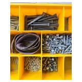 Organizer Box with Assorted Nails, Bolts, Screws, and Sandpaper Rolls Organizer Box with Assorted Nails, Bolts, Screws, and Sandpaper Rolls