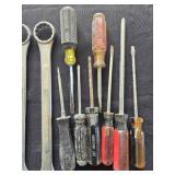 Mixed Lot of Hand Tools Including Screwdrivers, Wrenches, Drill Bits, and Pliers Mixed Lot of Hand Tools Including Screwdrivers, Wrenches, Drill Bits, and Pliers