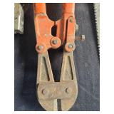 Set of Hand Tools: Bolt Cutters, Hand Saw, and Strap Cutter Set of Hand Tools: Bolt Cutters, Hand Saw, and Strap Cutter