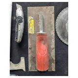 Collection of Hand Tools and Accessories Including Levels, Scrapers, and Utility Knives Collection of Hand Tools and Accessories Including Levels, Scrapers, and Utility Knives