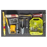 Mixed Hand Tools and Drill Bits Collection with Toolbox Mixed Hand Tools and Drill Bits Collection with Toolbox