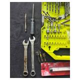 Mixed Hand Tools and Drill Bits Collection with Toolbox Mixed Hand Tools and Drill Bits Collection with Toolbox
