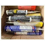 Box of Construction Caulk and Sealant Tubes Assorted Types - content quantities unknown Box of Construction Caulk and Sealant Tubes Assorted Types - content quantities unknown