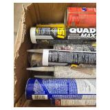 Box of Construction Caulk and Sealant Tubes Assorted Types - content quantities unknown Box of Construction Caulk and Sealant Tubes Assorted Types - content quantities unknown