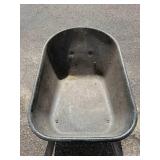 Used Single-Wheel Garden Wheelbarrow with Wooden Handles Used Single-Wheel Garden Wheelbarrow with Wooden Handles