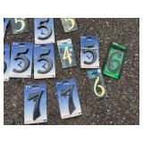 Large Assortment of House Numbers 5 1/4 Inch Mixed Styles and Finishes Large Assortment of House Numbers 5 1/4 Inch Mixed Styles and Finishes