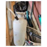Assorted Construction Materials and Garden Sprayer Assorted Construction Materials and Garden Sprayer
