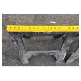 Pair of Heavy-Duty Plastic Folding Sawhorses with Yellow Tops Pair of Heavy-Duty Plastic Folding Sawhorses with Yellow Tops