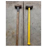Pair of Heavy Duty Sledgehammers with Wooden and Fiberglass Handles Pair of Heavy Duty Sledgehammers with Wooden and Fiberglass Handles