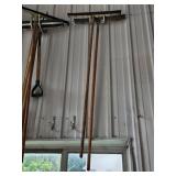 Set of Long-Handled Push Brooms with Wood Handles Set of Long-Handled Push Brooms with Wood Handles