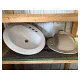 Pair of Gerber White Porcelain Bathroom Sink Basins, 21 Inch Oval Pair of Gerber White Porcelain Bathroom Sink Basins, 21 Inch Oval