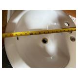 Pair of Gerber White Porcelain Bathroom Sink Basins, 21 Inch Oval Pair of Gerber White Porcelain Bathroom Sink Basins, 21 Inch Oval