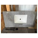 Gray Vanity Top with Integrated Sink 44x22 Inch Gray Vanity Top with Integrated Sink 44x22 Inch