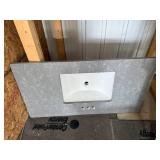 Gray Vanity Top with Integrated Sink 44x22 Inch Gray Vanity Top with Integrated Sink 44x22 Inch