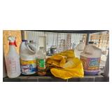 Garage Utility Shelf with Cleaners, Paints and Tools - content quantities unknown Garage Utility Shelf with Cleaners, Paints and Tools - content quantities unknown