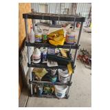 5-Tier Plastic Utility Shelf with Cleaning and Maintenance Supplies, 73 x 36 x 17 in 5-Tier Plastic Utility Shelf with Cleaning and Maintenance Supplies, 73 x 36 x 17 in