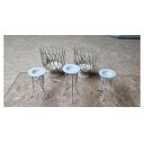 Set of Decorative Metal Wire Baskets and Candle Holders Set of Decorative Metal Wire Baskets and Candle Holders