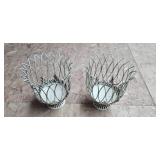 Set of Decorative Metal Wire Baskets and Candle Holders Set of Decorative Metal Wire Baskets and Candle Holders