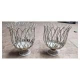 Set of Decorative Metal Wire Baskets and Candle Holders Set of Decorative Metal Wire Baskets and Candle Holders