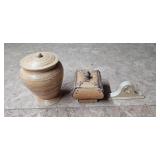 Mixed Lot: Wooden Canister, Decorative Clock, Wooden Trinket Box, GT Xpress 101, and Assorted Decor Pieces Mixed Lot: Wooden Canister, Decorative Clock, Wooden Trinket Box, GT Xpress 101, and Assorted Decor Pieces