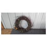 Holiday Wreaths and Decorations Lot with Garland, Bows, and Tin Holiday Wreaths and Decorations Lot with Garland, Bows, and Tin