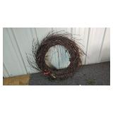 Holiday Wreaths and Decorations Lot with Garland, Bows, and Tin Holiday Wreaths and Decorations Lot with Garland, Bows, and Tin
