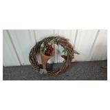 Holiday Wreaths and Decorations Lot with Garland, Bows, and Tin Holiday Wreaths and Decorations Lot with Garland, Bows, and Tin