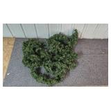 Holiday Wreaths and Decorations Lot with Garland, Bows, and Tin Holiday Wreaths and Decorations Lot with Garland, Bows, and Tin