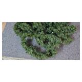 Holiday Wreaths and Decorations Lot with Garland, Bows, and Tin Holiday Wreaths and Decorations Lot with Garland, Bows, and Tin