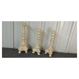 Set of Cream Painted Metal Candle Holders Set of Cream Painted Metal Candle Holders