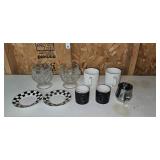 Assorted Drinkware Set: Tiki Glasses, Coffee Mugs, Plates, and Creamer Pitcher Assorted Drinkware Set: Tiki Glasses, Coffee Mugs, Plates, and Creamer Pitcher
