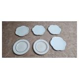 Set of Italian Porcelain Plates with Decorative Trim Set of Italian Porcelain Plates with Decorative Trim