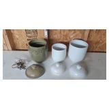 Set of Lidded Canisters with Bag of Brass Drawer Pulls Set of Lidded Canisters with Bag of Brass Drawer Pulls
