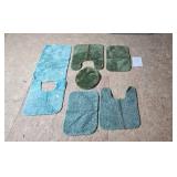 Lot of Assorted Bathroom Rugs in Blue and Green Shades Lot of Assorted Bathroom Rugs in Blue and Green Shades