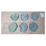 Set of Green Bath and Toilet Rugs Assorted Shapes Set of Green Bath and Toilet Rugs Assorted Shapes