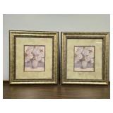 Pair of Carol Robinson Framed Floral Prints 20x18 Inches Pair of Carol Robinson Framed Floral Prints 20x18 Inches