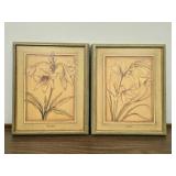 Pair of Framed Floral Prints by Colleen Berry - Amaryllis and Lilium, 22x18 in Pair of Framed Floral Prints by Colleen Berry - Amaryllis and Lilium, 22x18 in