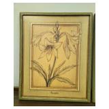 Pair of Framed Floral Prints by Colleen Berry - Amaryllis and Lilium, 22x18 in Pair of Framed Floral Prints by Colleen Berry - Amaryllis and Lilium, 22x18 in