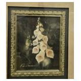 Set of 2 Framed Botanical Floral Prints Signed F. de Villeneuve 44x32 Inches Set of 2 Framed Botanical Floral Prints Signed F. de Villeneuve 44x32 Inches