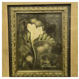 Set of 2 Framed Botanical Floral Prints Signed F. de Villeneuve 44x32 Inches Set of 2 Framed Botanical Floral Prints Signed F. de Villeneuve 44x32 Inches