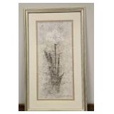 Framed Flower Artwork by B.J. Zhang, 35x21 Inches Framed Flower Artwork by B.J. Zhang, 35x21 Inches