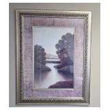 Framed Landscape Art Print with Ornate Border 47x37 Inches Framed Landscape Art Print with Ornate Border 47x37 Inches