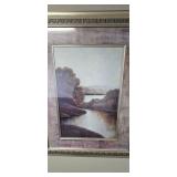 Framed River Landscape Artwork, 47x37 Inches Framed River Landscape Artwork, 47x37 Inches